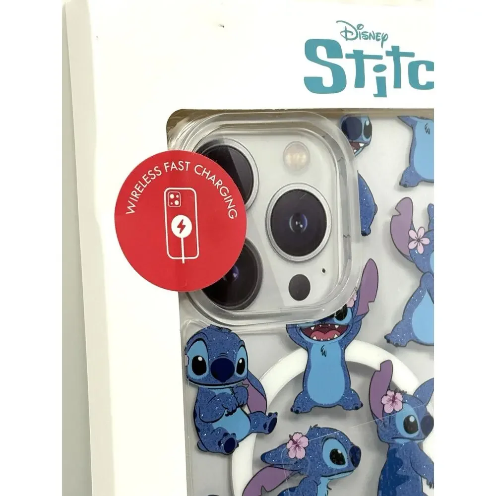 Lilo Stitch Skinny Dip iPhone 15 Pro Max Hard Case Cover Beaded Strap Glitter